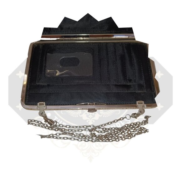 Vintage Sexy Sleek Slim Long Removeable Chain Faux Crocodile Skin Wallet. - Picture 7 of 14